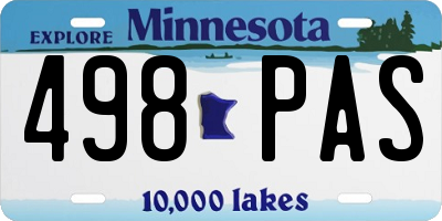 MN license plate 498PAS