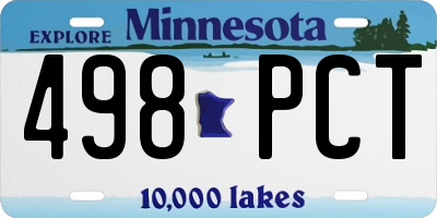 MN license plate 498PCT