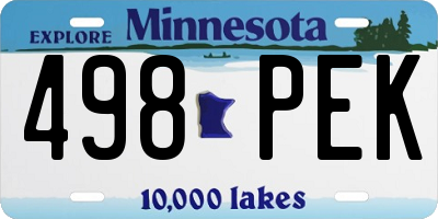 MN license plate 498PEK