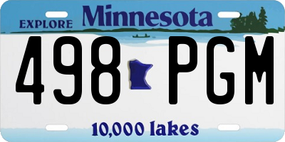 MN license plate 498PGM