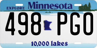 MN license plate 498PGO