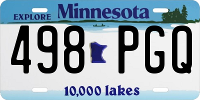 MN license plate 498PGQ