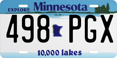 MN license plate 498PGX