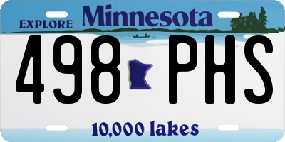 MN license plate 498PHS
