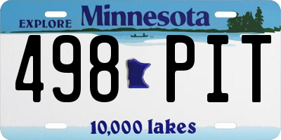 MN license plate 498PIT