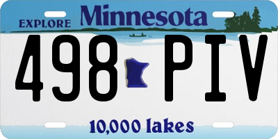 MN license plate 498PIV