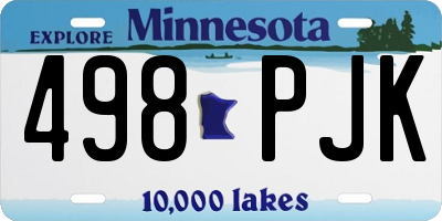 MN license plate 498PJK