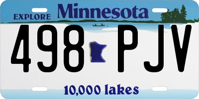 MN license plate 498PJV