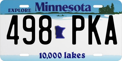 MN license plate 498PKA
