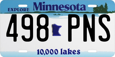 MN license plate 498PNS