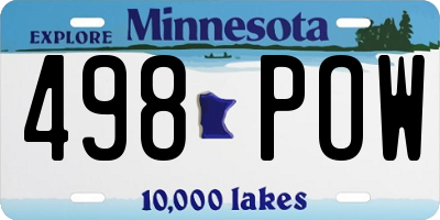 MN license plate 498POW