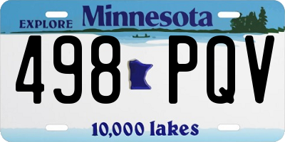MN license plate 498PQV