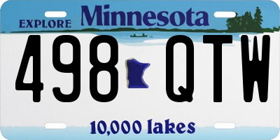 MN license plate 498QTW