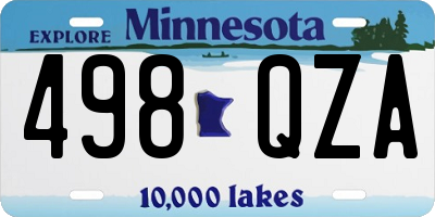 MN license plate 498QZA