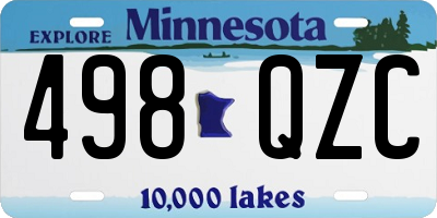 MN license plate 498QZC