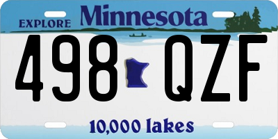 MN license plate 498QZF