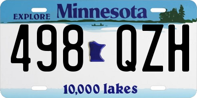MN license plate 498QZH