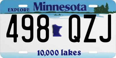 MN license plate 498QZJ