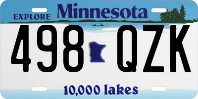 MN license plate 498QZK