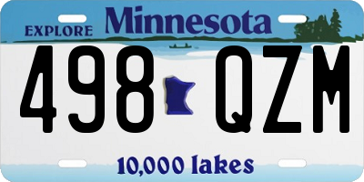 MN license plate 498QZM