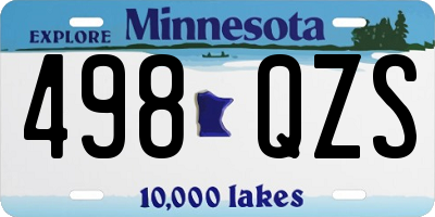 MN license plate 498QZS