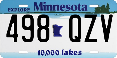 MN license plate 498QZV