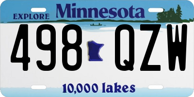 MN license plate 498QZW