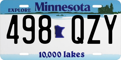 MN license plate 498QZY
