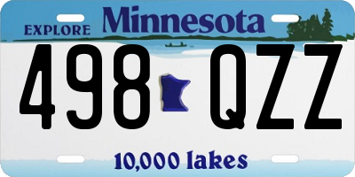 MN license plate 498QZZ