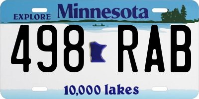 MN license plate 498RAB