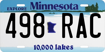 MN license plate 498RAC