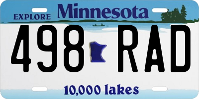 MN license plate 498RAD