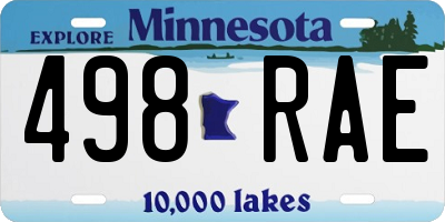 MN license plate 498RAE