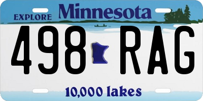 MN license plate 498RAG
