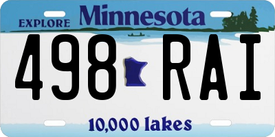 MN license plate 498RAI