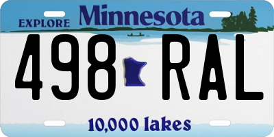 MN license plate 498RAL