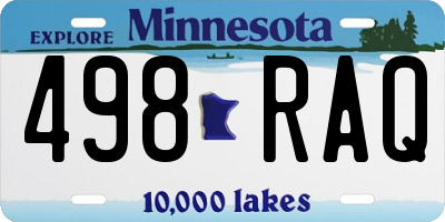 MN license plate 498RAQ