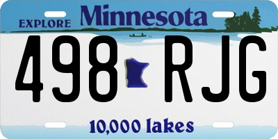 MN license plate 498RJG
