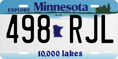MN license plate 498RJL