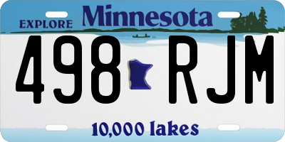 MN license plate 498RJM