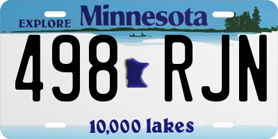 MN license plate 498RJN