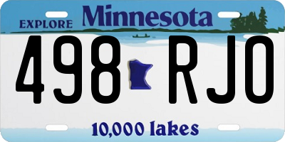 MN license plate 498RJO