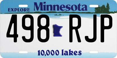 MN license plate 498RJP