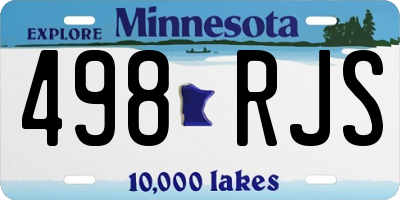 MN license plate 498RJS