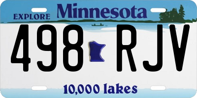 MN license plate 498RJV