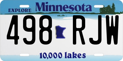 MN license plate 498RJW