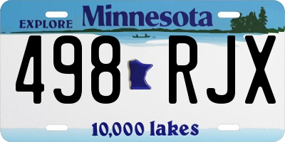 MN license plate 498RJX