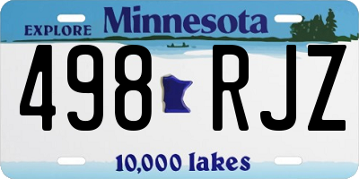MN license plate 498RJZ