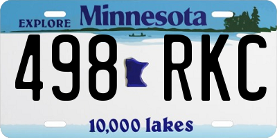 MN license plate 498RKC