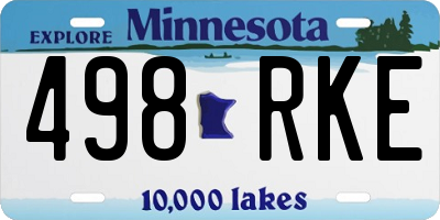 MN license plate 498RKE
